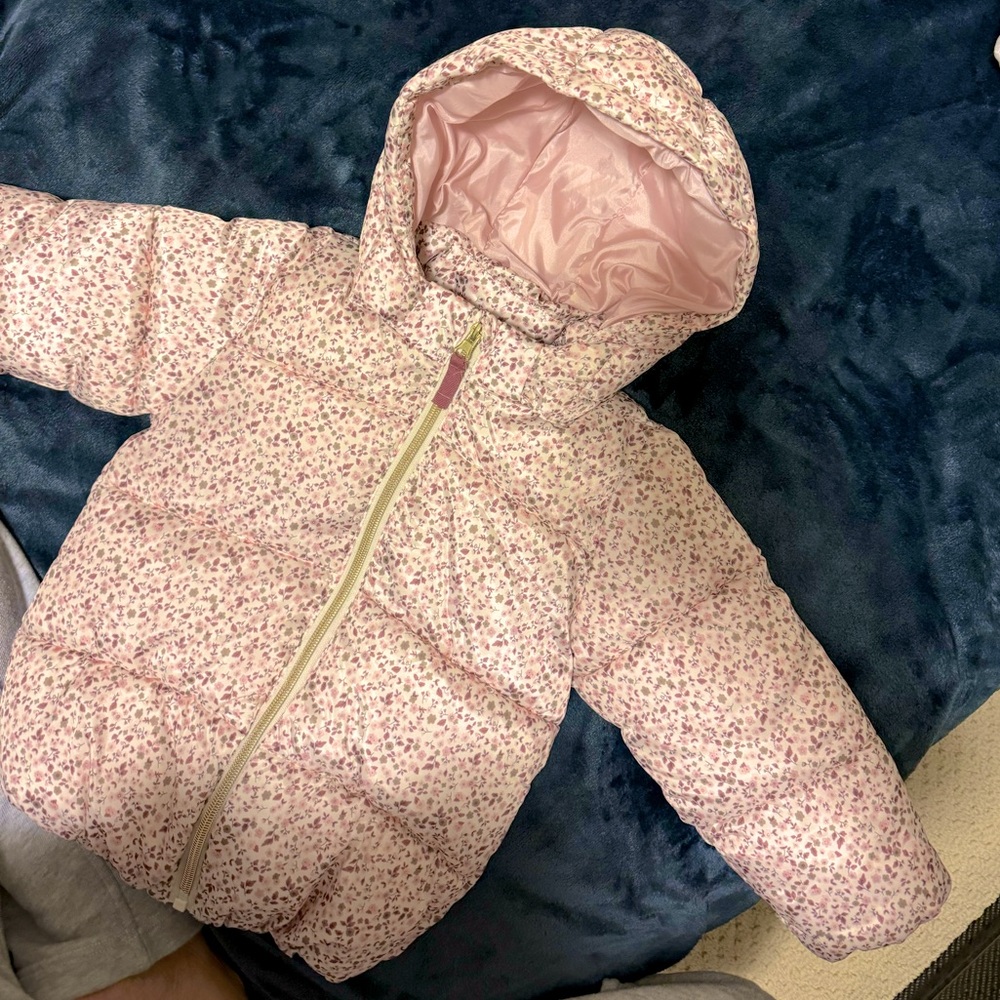 Cute Warm Floral Winter Puffer Jacket